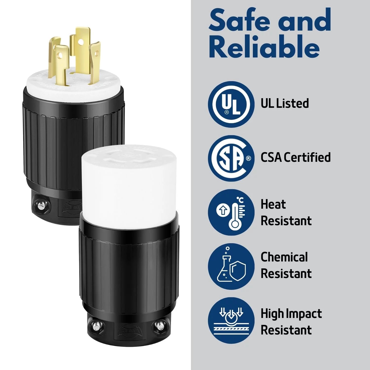 30 AMP 125/250V 3 Pole 4 Wire Locking Connector K206