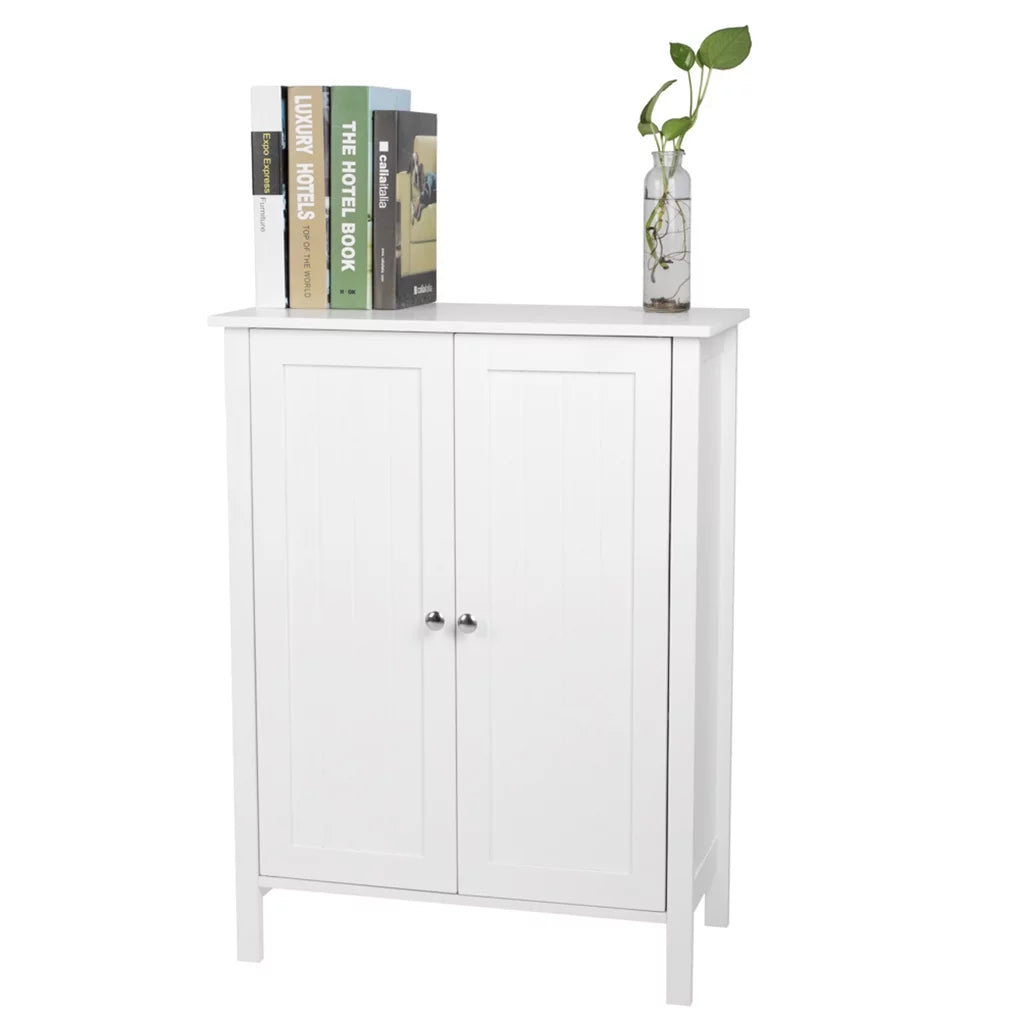 Wooden Bathroom Cabinet with Double Doors and Shelves P97123