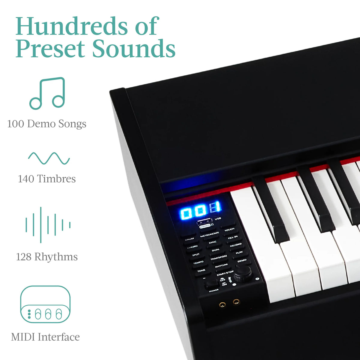 88-Key Weighted Full Size Digital Piano Set with U-Stand, 3 Sustain Pedal Unit, Stool, Cover Q2336