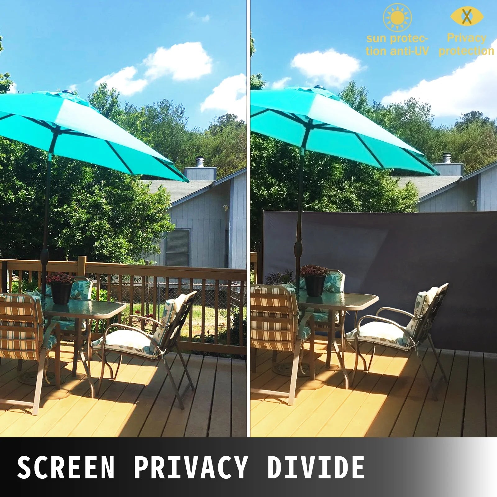 Retractable Side Awning Patio Screen 63x118inch Privacy Screen P374