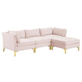 Pink Performance Velvet 5 Piece L-Shape Sectional Sofa P886