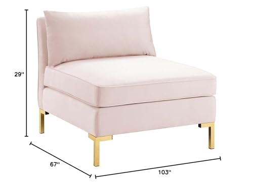 Pink Performance Velvet 5 Piece L-Shape Sectional Sofa P886