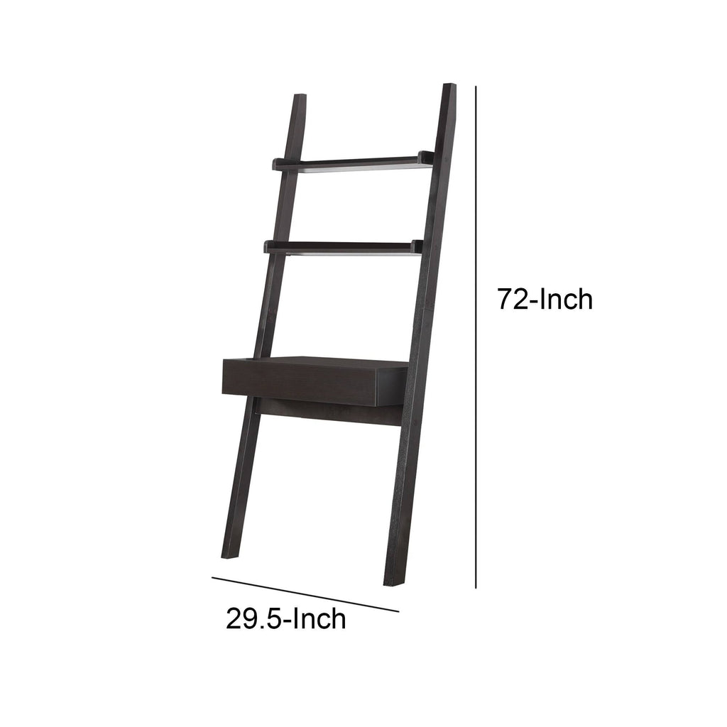 Cappuccino Ladder Desk with One Drawer Q981