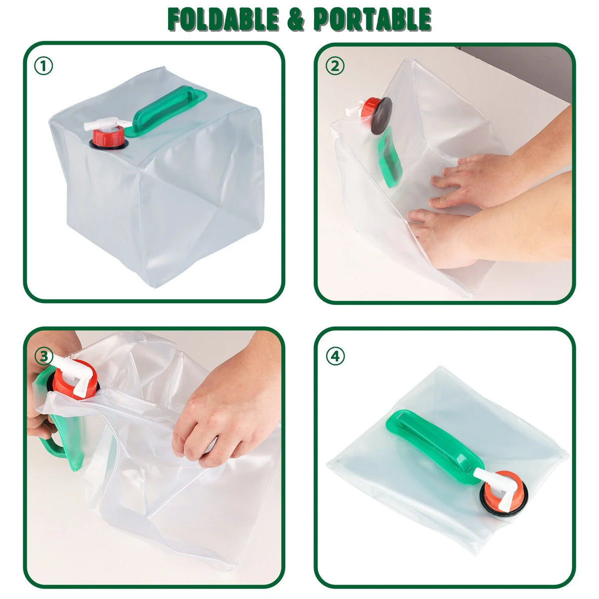 Collapsible Water Container With Spigot Camping Water Storage Jug J201656