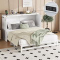 White Queen Murphy Bed with Storage Drawer H23599