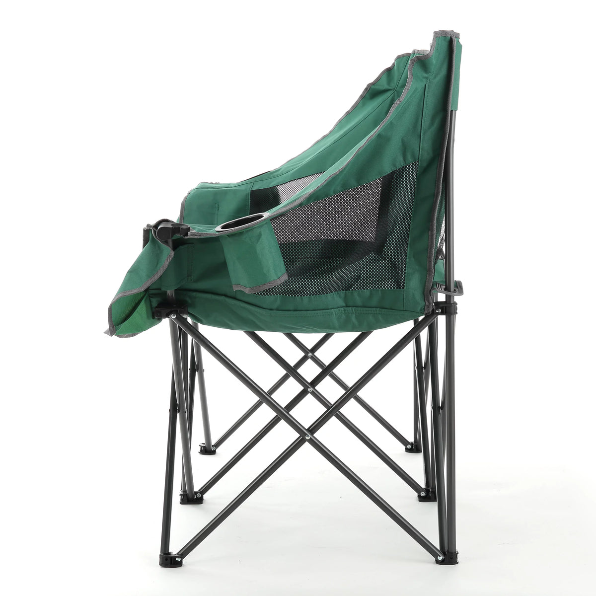 Green Portable Folding Double Camping Chair Loveseat with Carrying Bag K807001
