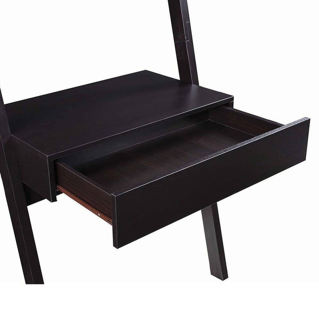 Cappuccino Ladder Desk with One Drawer Q981