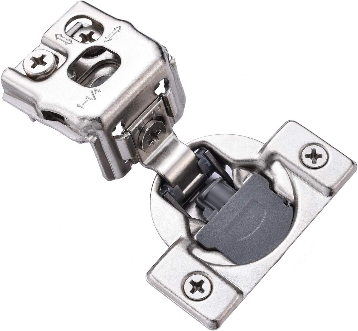 50 Pack 1/2 inch Overlay Soft Closing Cabinet Hinges Nickel Plated T375056