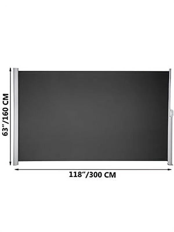 Retractable Side Awning Patio Screen 63x118inch Privacy Screen P374