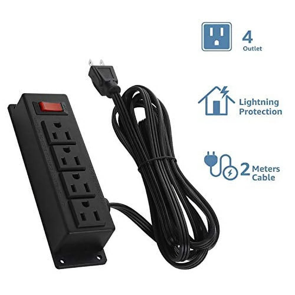 4 Outlet Mountable Power Strip with 6.56ft Cord F6135