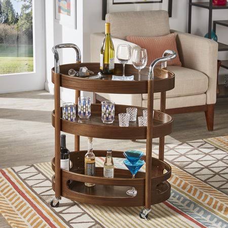 Oval Bar Cart, Brown X12544