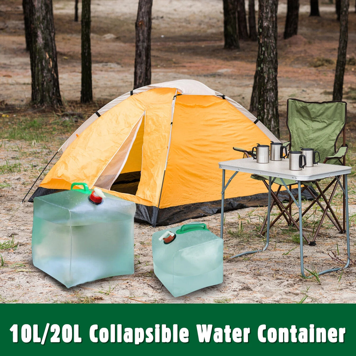 Collapsible Water Container With Spigot Camping Water Storage Jug J201656