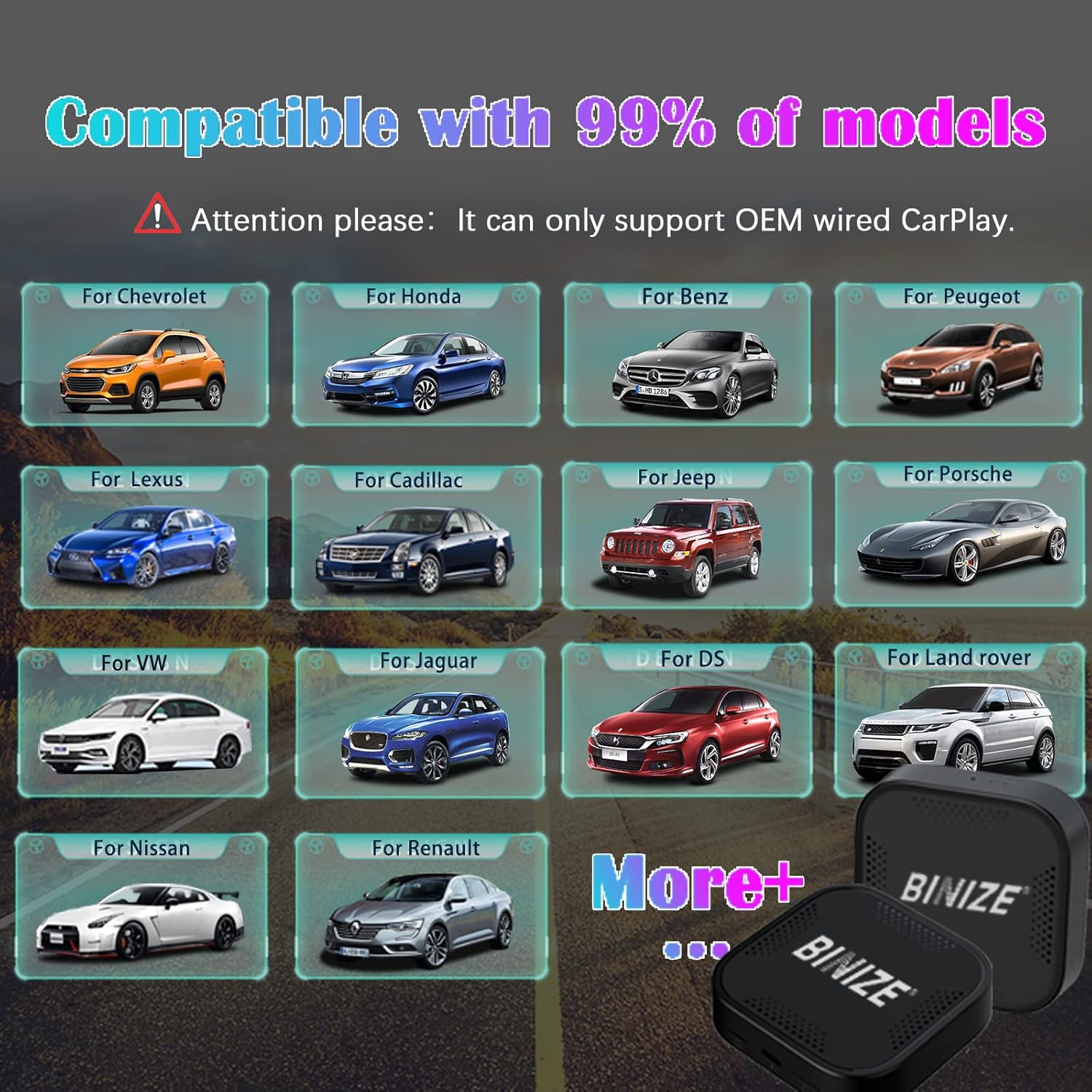 Wireless CarPlay Android AUTO Multimedia Video Box 4G Cellular, 4GB+64GB, 8 Core, Android 9.0 System, Built-in Navigation, Support SIM & TF Card Bluetooth, OEM Wired CarPlay A4504