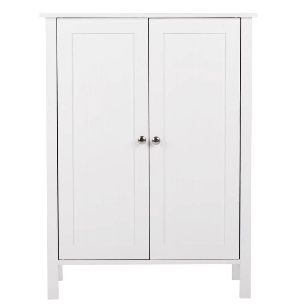 Wooden Bathroom Cabinet with Double Doors and Shelves P97123
