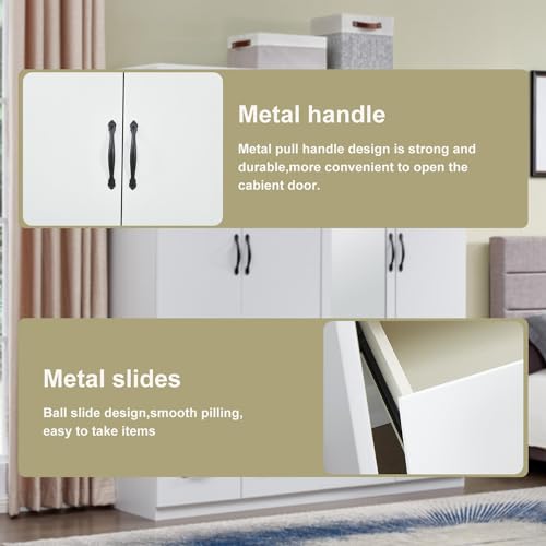 Gray Wood Armoire Wardrobe with 3 Drawers B2713