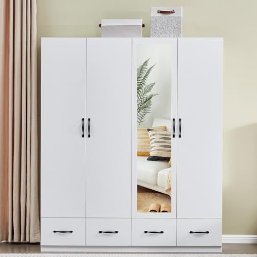 Gray Wood Armoire Wardrobe with 3 Drawers B2713