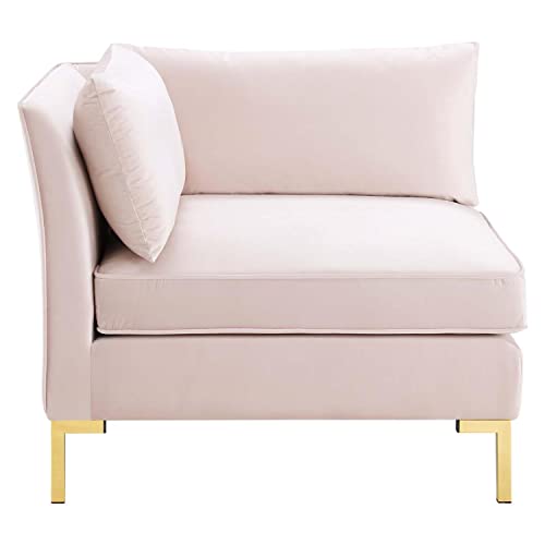 Pink Performance Velvet 5 Piece L-Shape Sectional Sofa P886