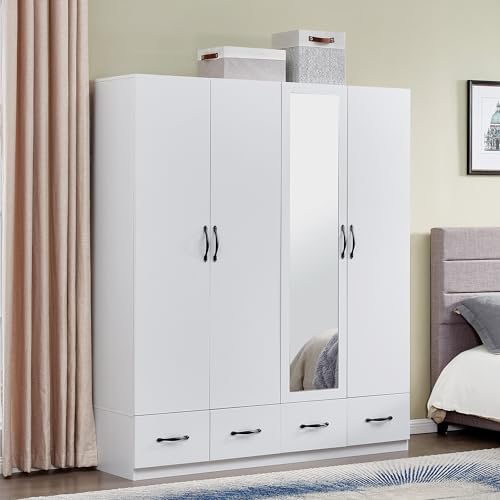 Gray Wood Armoire Wardrobe with 3 Drawers B2713