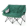 Green Portable Folding Double Camping Chair Loveseat with Carrying Bag K807001