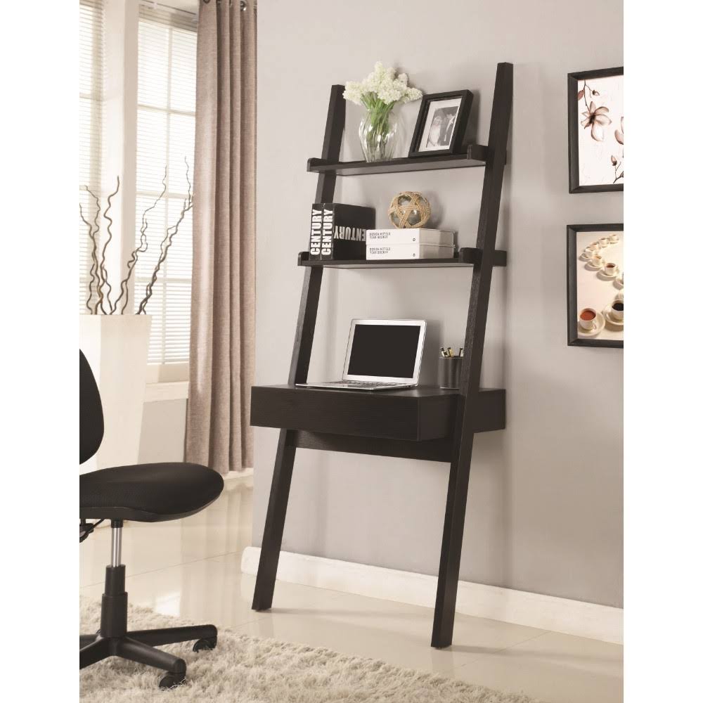 Cappuccino Ladder Desk with One Drawer Q981