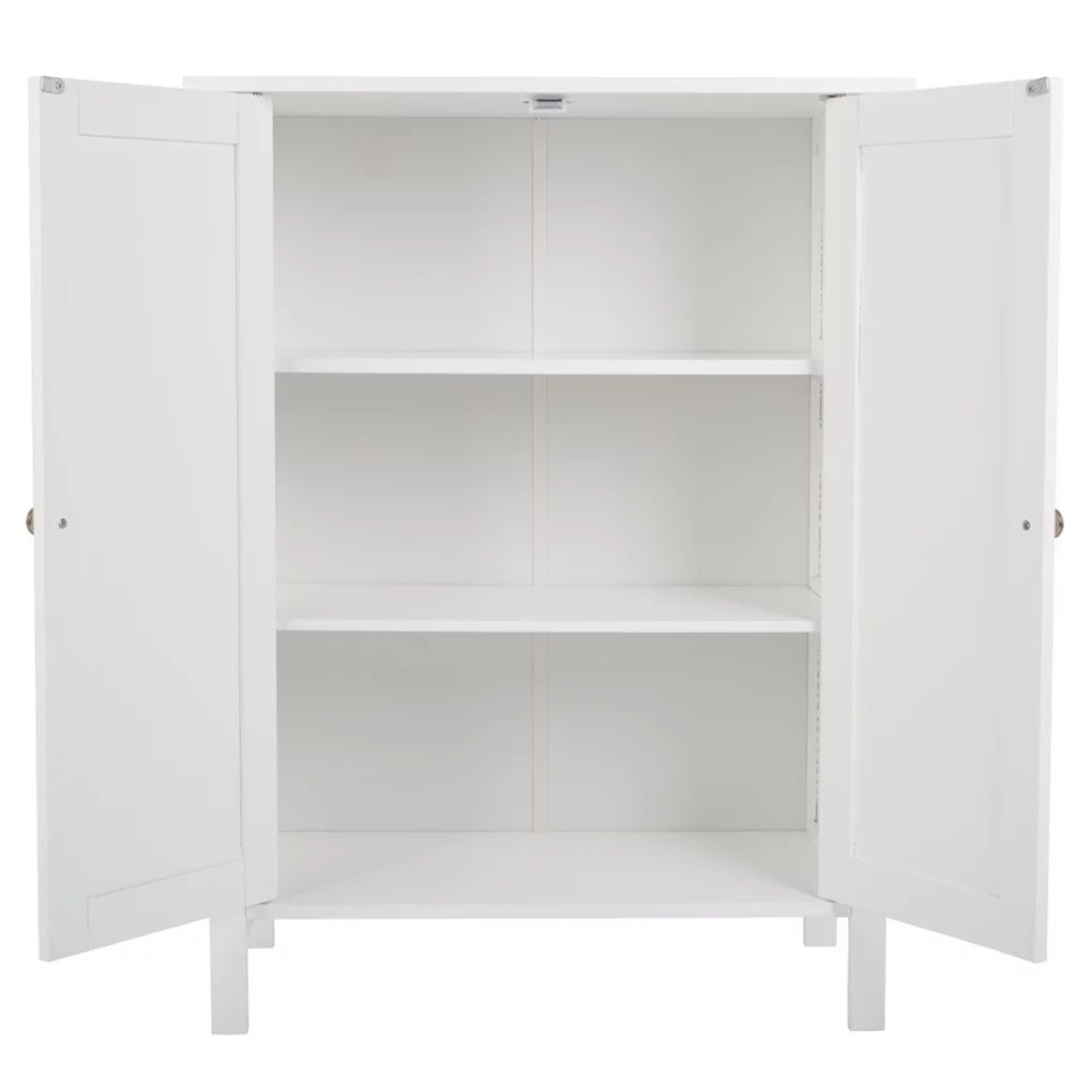 Wooden Bathroom Cabinet with Double Doors and Shelves P97123