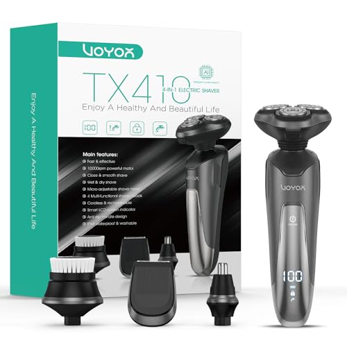Electric Razor Cordless Shaver Rechargeable Wet Dry Waterproof Grey C872