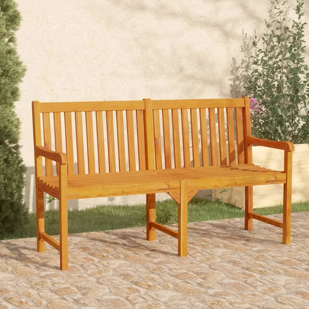 Golden acacia wood patio bench P18329