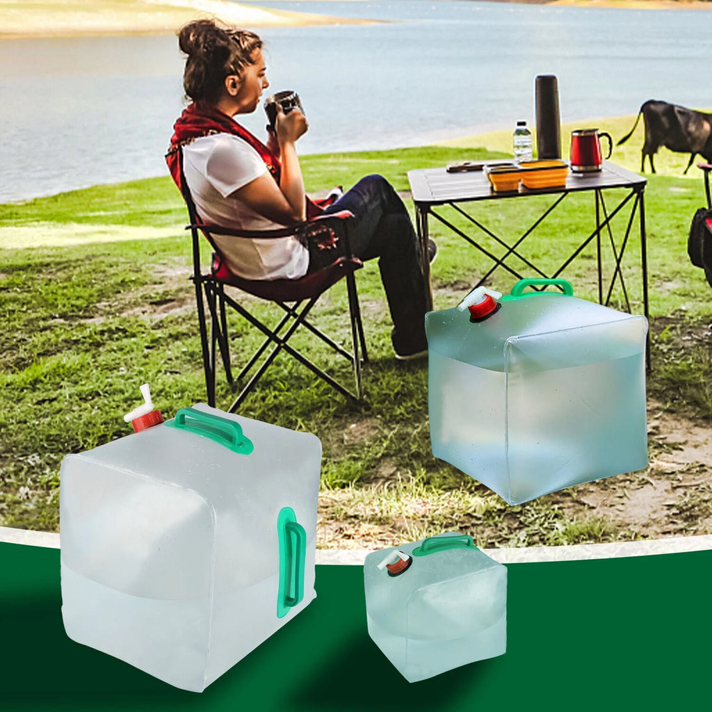 Collapsible Water Container With Spigot Camping Water Storage Jug J201656
